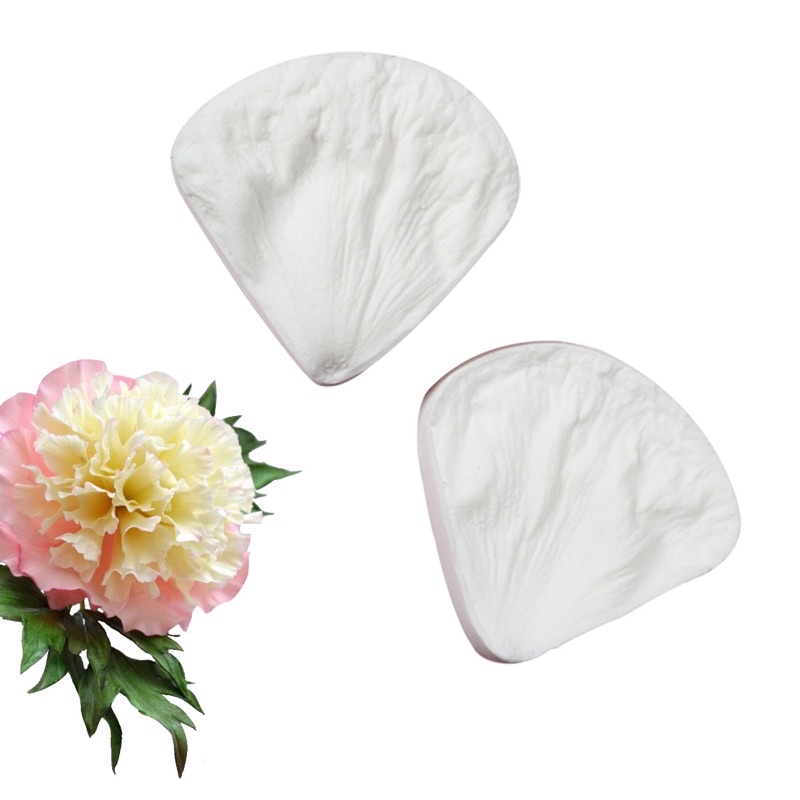 Silicon ép gân cánh hoa mẫu đơn, cầm chướng trang trí bánh