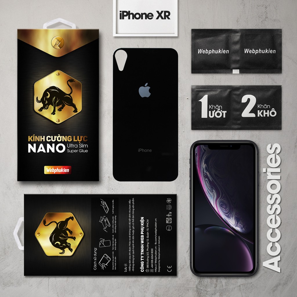 [Mã ELFLASH5 giảm 20K đơn 50K] Cường lực iPhone XR hiệu Webphukien mặt sau