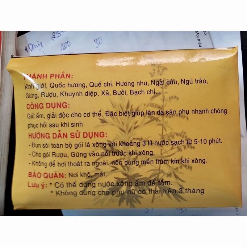 LÁ XÔNG SẢN PHỤ THUẬN HIẾU - LÁ XÔNG SAU SINH