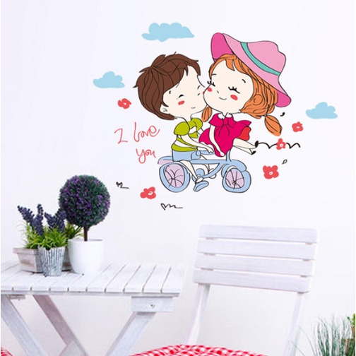 Decal trang trí tường - Cặp đôi tình nhân