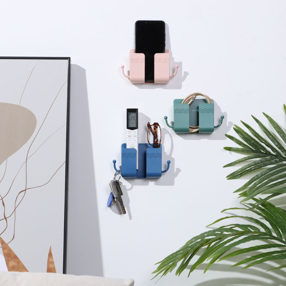 Giá Đỡ Điện Thoại Gắn Tường Kèm Móc Dán Tiện Dụng