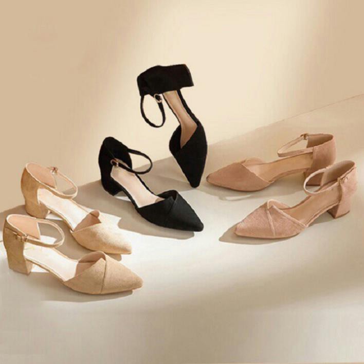 D2 - Giày nữ cao gót mũi xếp 5cm | BigBuy360 - bigbuy360.vn