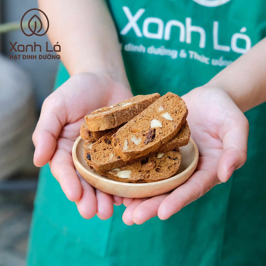 Bánh BISCOTTI hữu cơ nguyên cám không đường Ăn Kiêng, Giảm Cân An Toàn Xanh Lá - Bánh Ngũ Cốc Giảm Cân Healthy