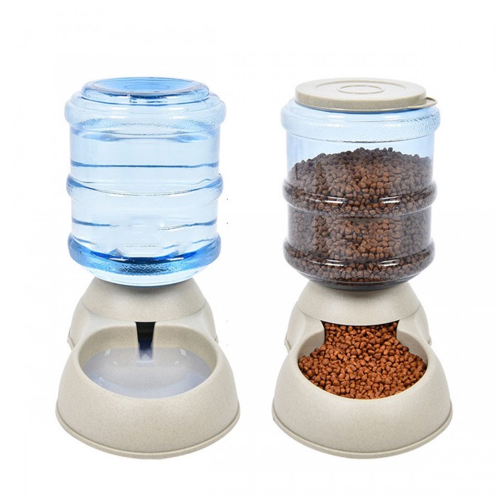 Bình nước và bình thức ăn tự động sử dụng nhiều ngày cho thú cưng chó mèo 3.75L