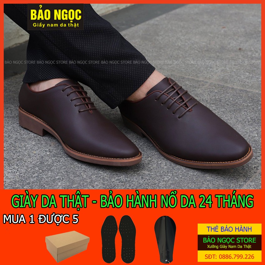 Giày da nam cao cấp Bảo Ngọc Store ✅ Giày da nam buộc dây thời trang 🎁 Bảo hành nổ da 1 năm