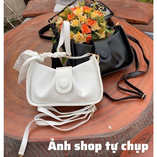 Túi sách nữ thời trang, túi đeo chéo nữ thời trang đi chơi, đi làm dây đeo kiểu khăn quấn 035