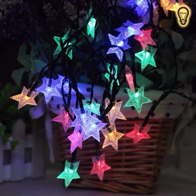 Đèn LED ngôi sao năng lượng mặt trời làm đèn decor, trang trí sân vườn ,ban công,ngoài trời không thấm nước MOXI.