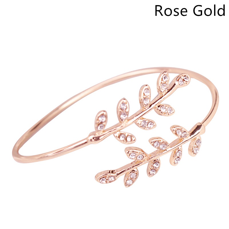 1 Pc Party Jewelry Adjustable Bangles Women Opening Bracelet Fine Bangles Opening Bangles Leaf Bangles