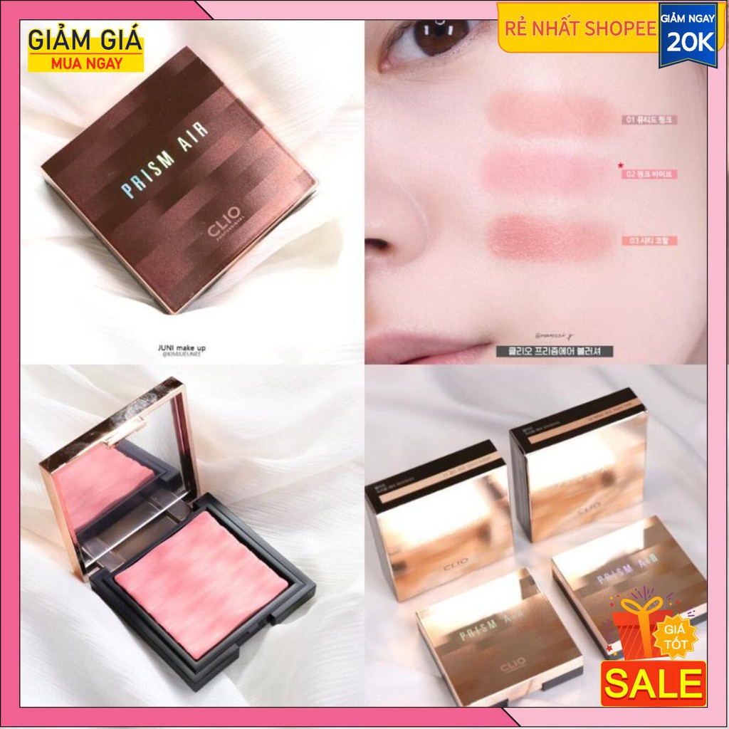 Phấn Má Hồng Clio Prism Air Blusher hiệu ứng căng mượt 7g