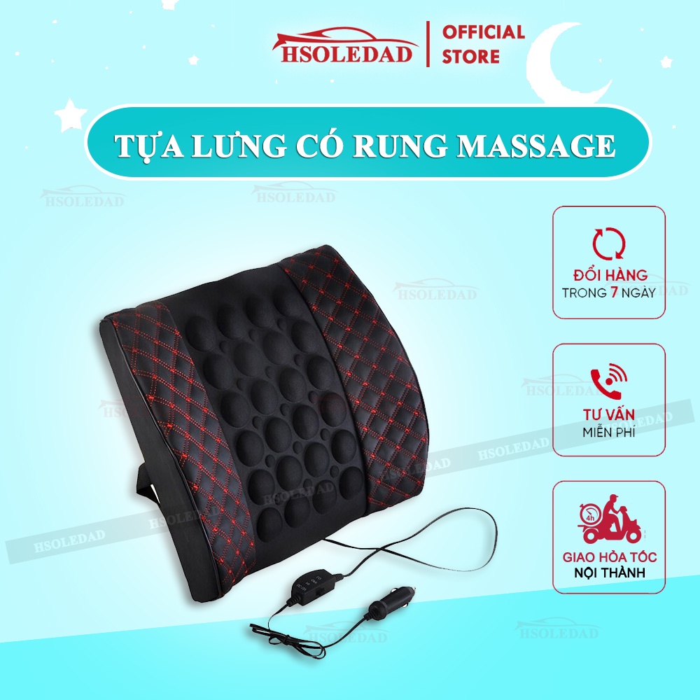 Gối tựa lưng trên ô tô massage rung thư giãn- loại bọc Da