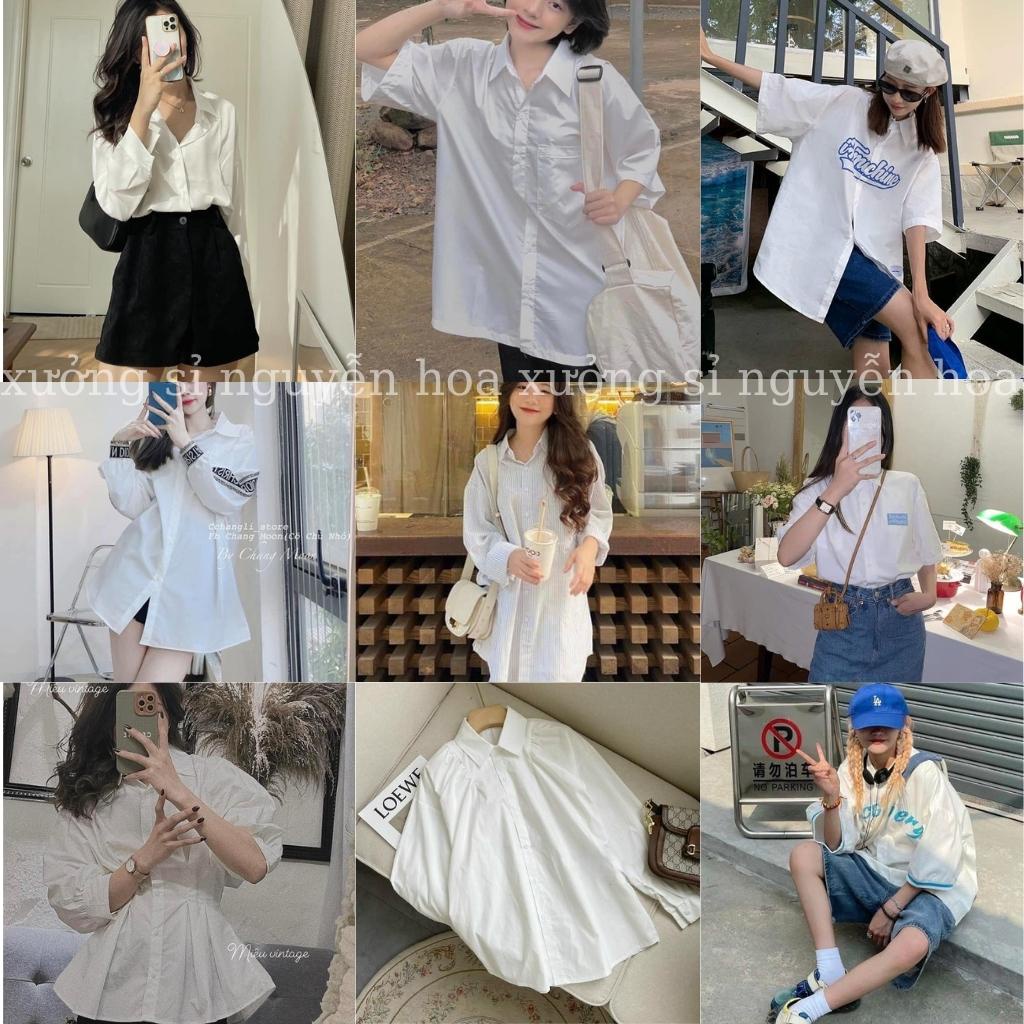 Áo sơ mi nữ form rộng dài tay, ngắn tay kiểu dáng hàn quốc dễ phối đồ Xưởng Sỉ Nguyễn Hoa
