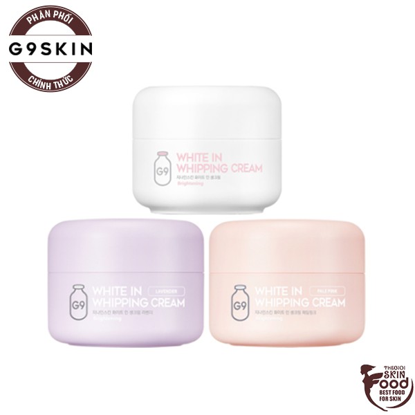 Kem Dưỡng Trắng Nâng Tông Cho Làn Da Vàng, Xỉn Màu G9skin White In Whipping Cream 50g