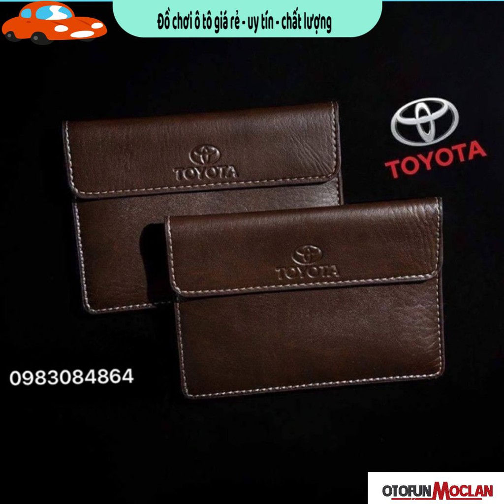 Ví da đựng giấy tờ xe logo Toyota