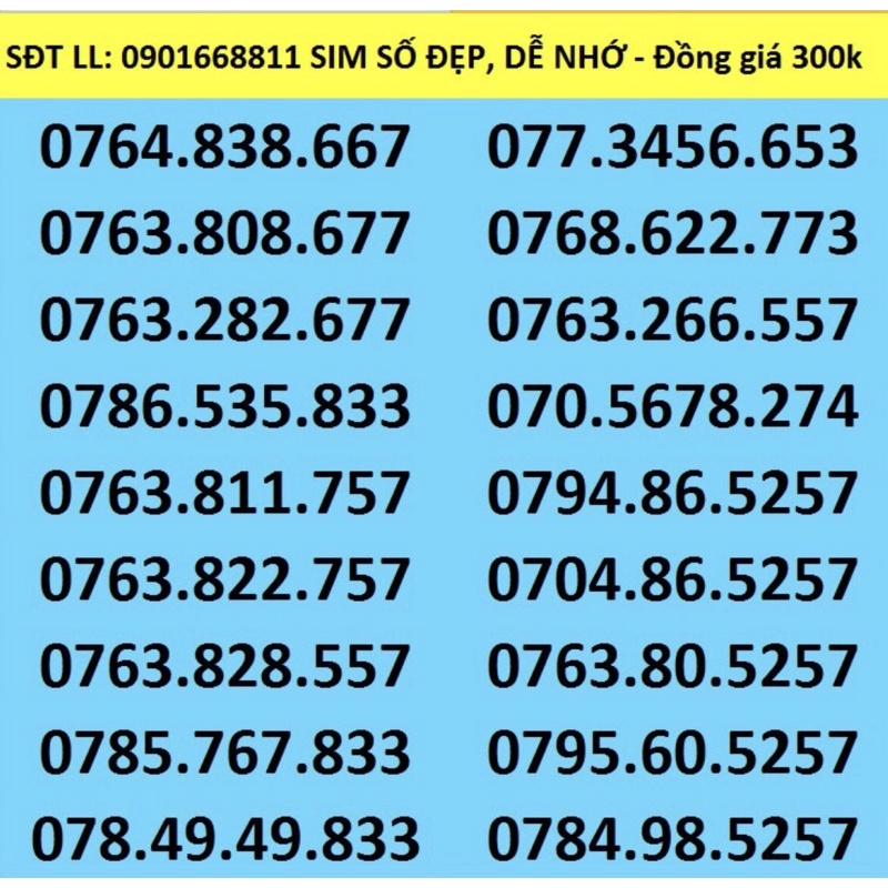 SIM SỐ ĐẸP MOBI Tặng kèm gói C90N