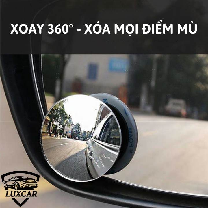 Gương Cầu Lồi Ô TÔ LUXCAR - Xoay 360 Độ, Xóa Mọi Điểm Mù