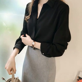 Áo sơ mi lụa có cổ
