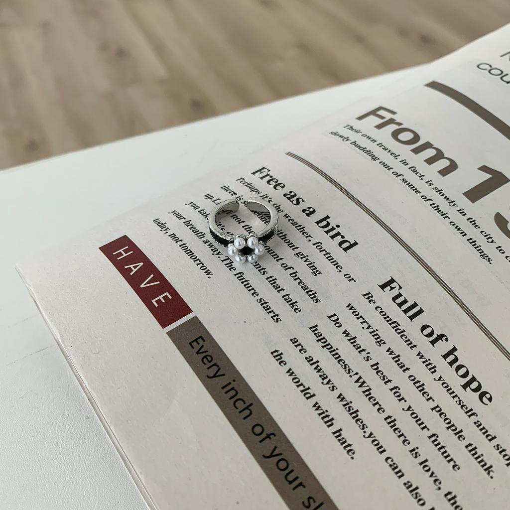 Nhẫn Đeo Tay Kim Loại Tạo Hình Hoa Đính Đá Thời Trang Cho Nữ