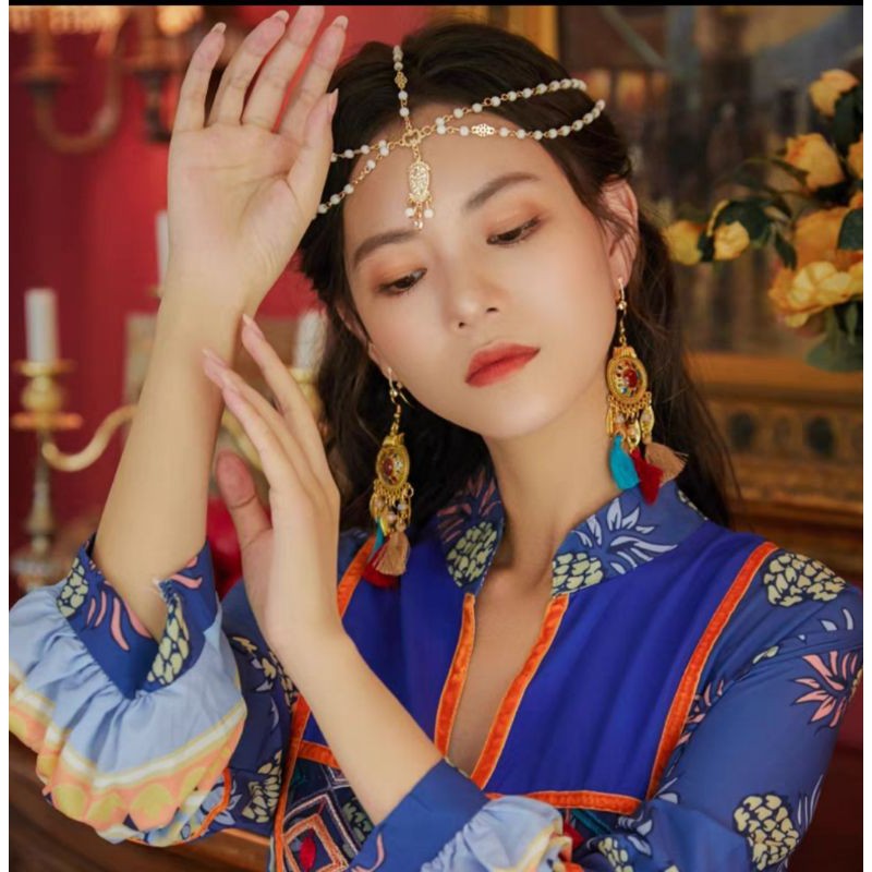 Vòng đội đầu (headchain) dây chuyền đính hạt phối charm