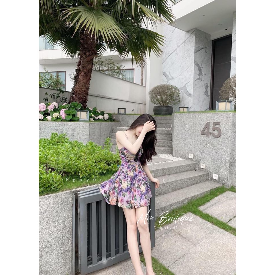 VÁY 2S HOA TÍM CHÂN BÈO 2 LỚP | BigBuy360 - bigbuy360.vn