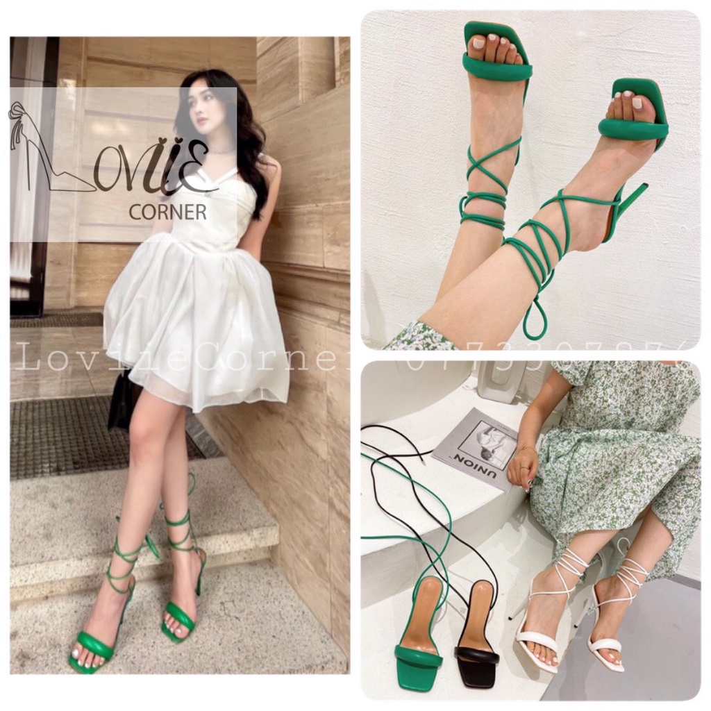 SANDAL CHIẾN BINH LOVIIE CORNER - GIÀY CAO GÓT CỘT DÂY QUAI NGANG CÁ TÍNH - GIÀY NỮ GÓT NHỌN THỜI TRANG - g220425