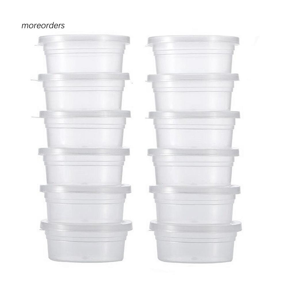 Set 12 Hộp Nhựa Tròn Trong Suốt Đựng Đồ Chơi Slime
