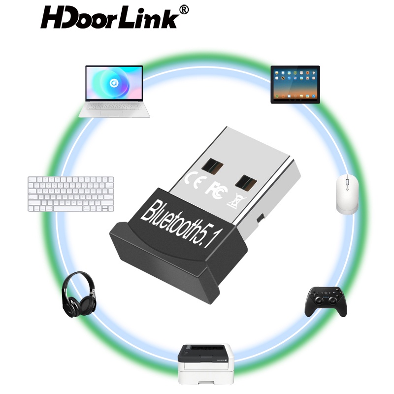 USB nhận tín hiệu bluetooth 5.1 Hdoorlink cho loa laptop máy tính chuyên dụng