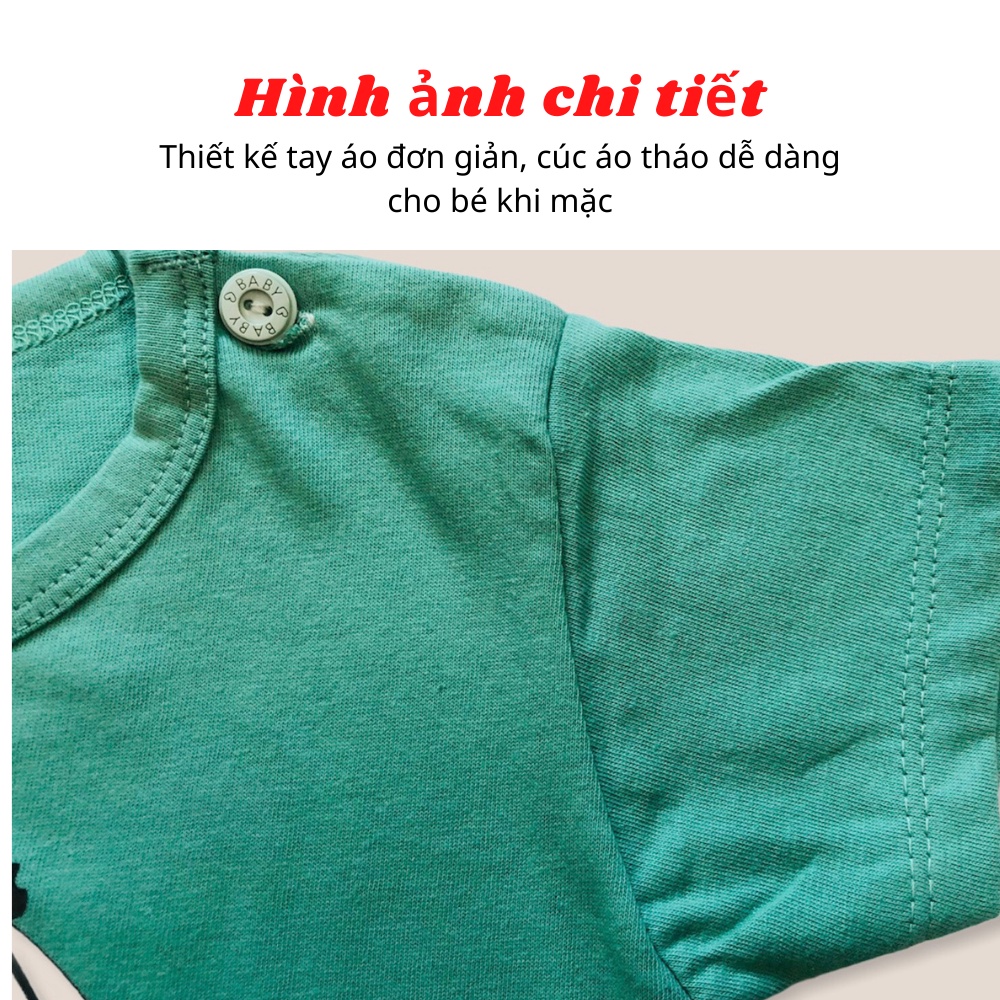 Bộ quần áo cho bé FUHA, bộ cotton họa tiết hình thú cài vai cute đáng yêu cho bé trai và bé gái