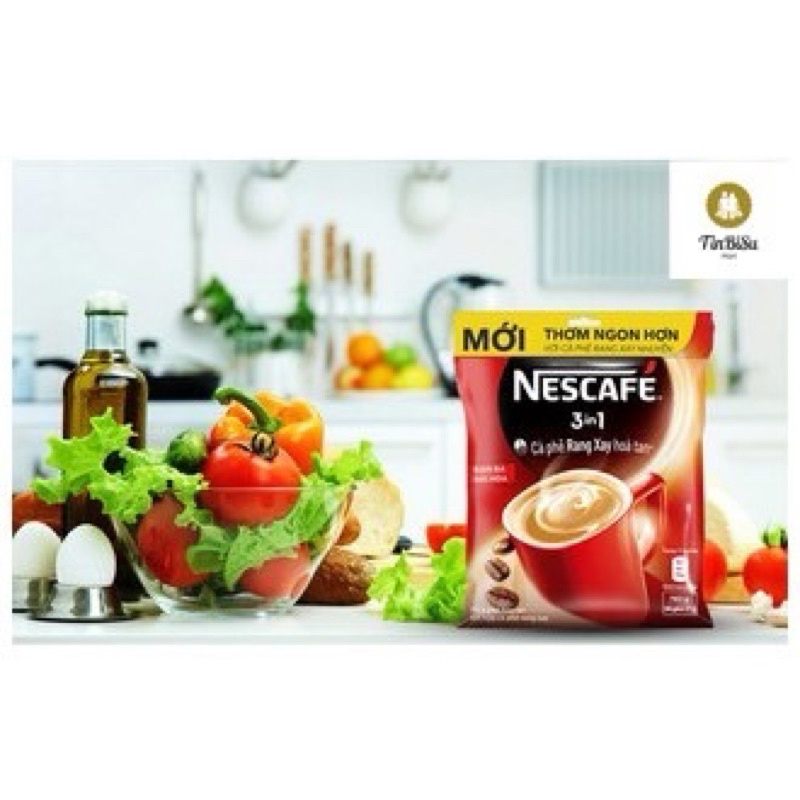 TẶNG 2 GÓI; HSD 12/22) cà phê NESCAFE sữa 3 trong 1 vị hài hoà bịch 816gam( 48 gói* 17 gam)