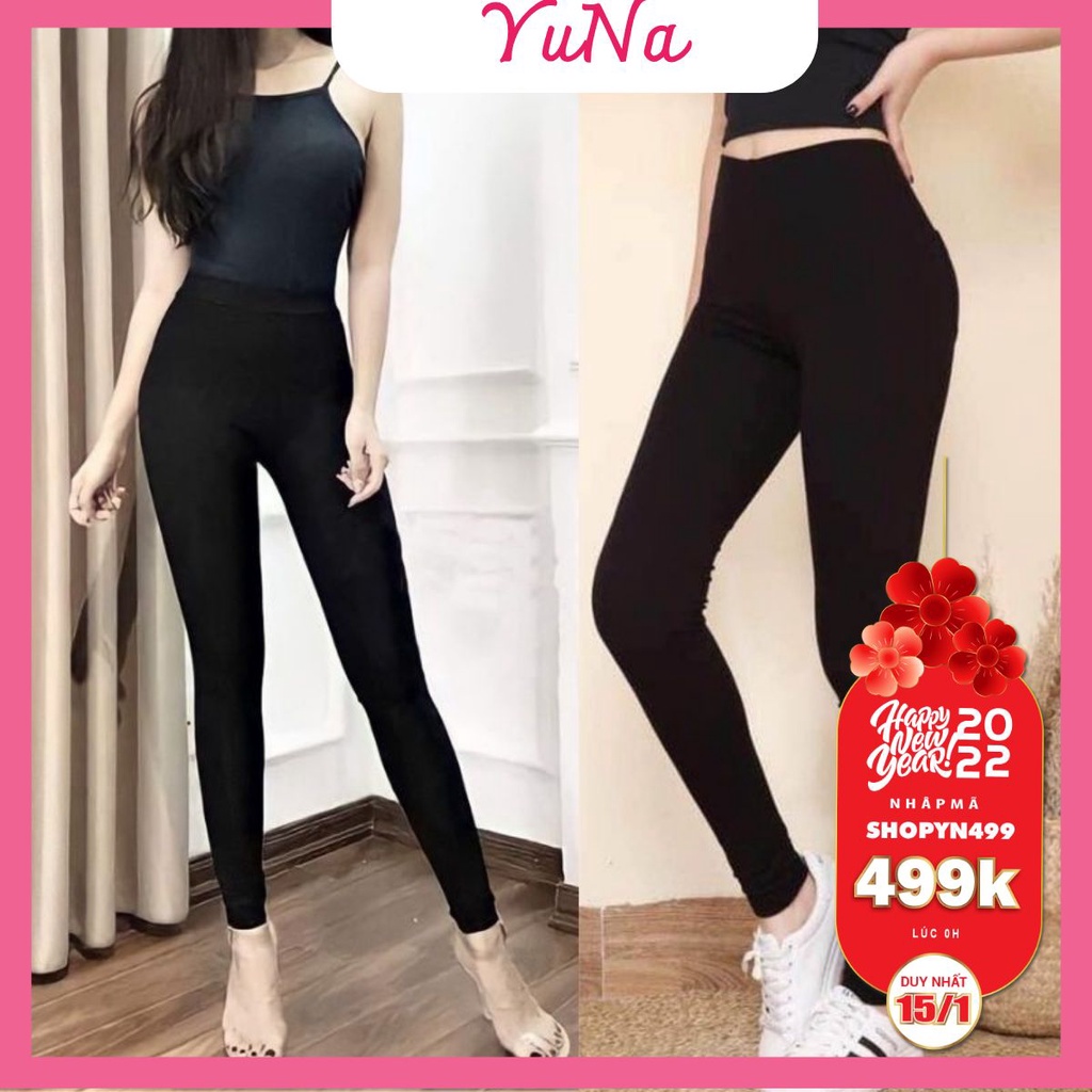 Quần legging nữ MAIKA dáng dài cạp cao chống xoắn, phụ kiện thời trang YUNA