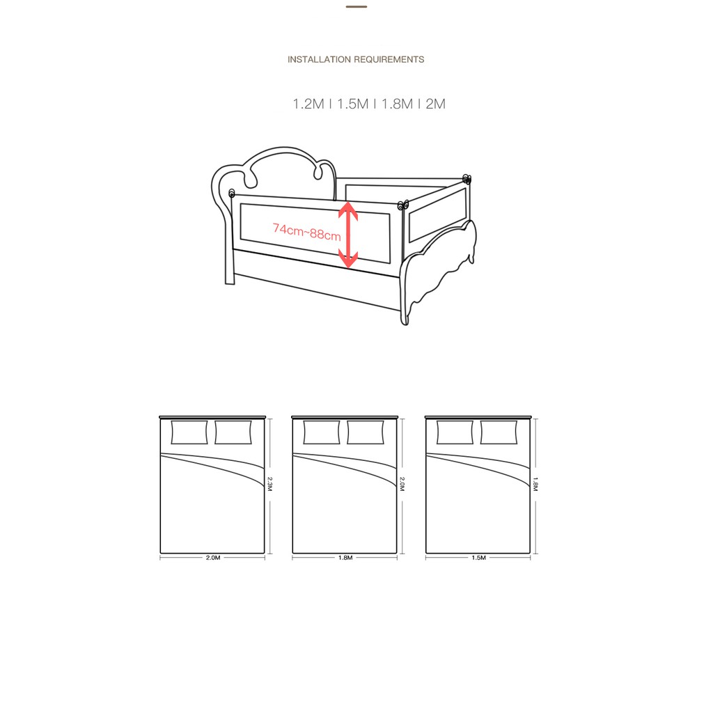 (Giá rẻ nhất) Thanh chắn giường/ chặn giường Baby Gift có nút bấm trượt xuống dễ dàng sử dụng