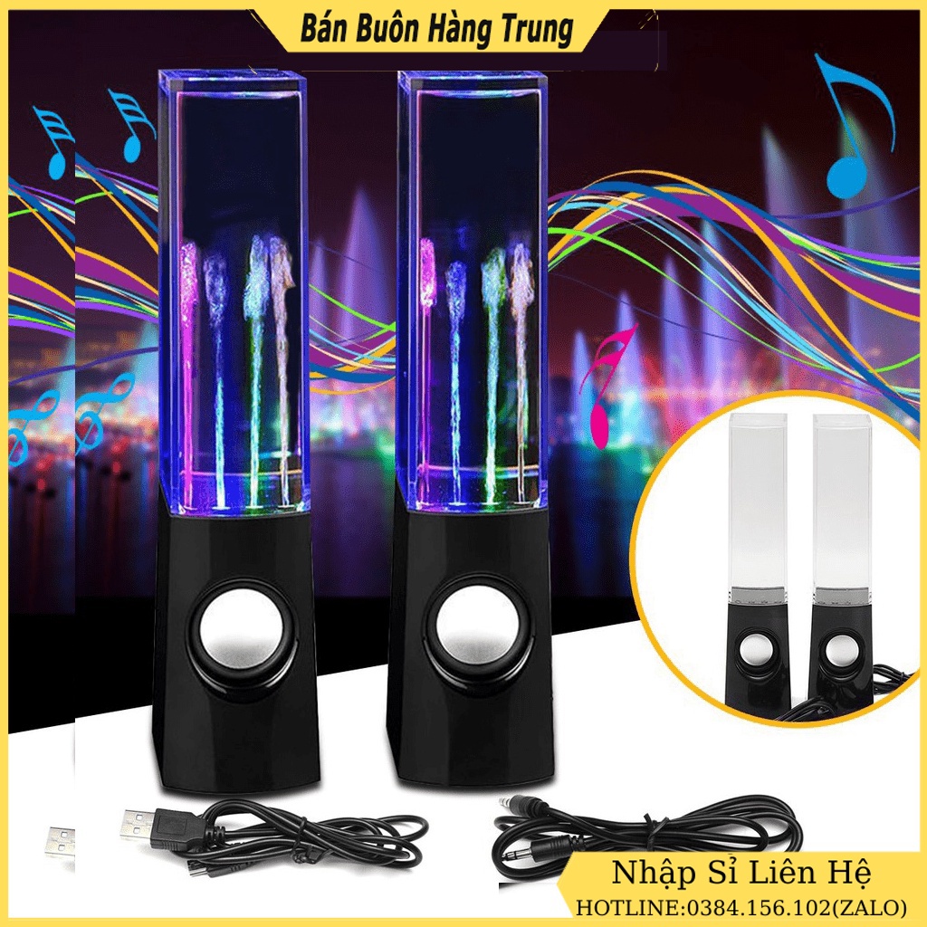 Loa Máy Vi Tính PC Laptop Đèn LED 7 Màu 3D Phun Nước Theo Điệu Nhạc Cao Cấp - Loa nghe Nhạc Để Bàn Có Dây Mini