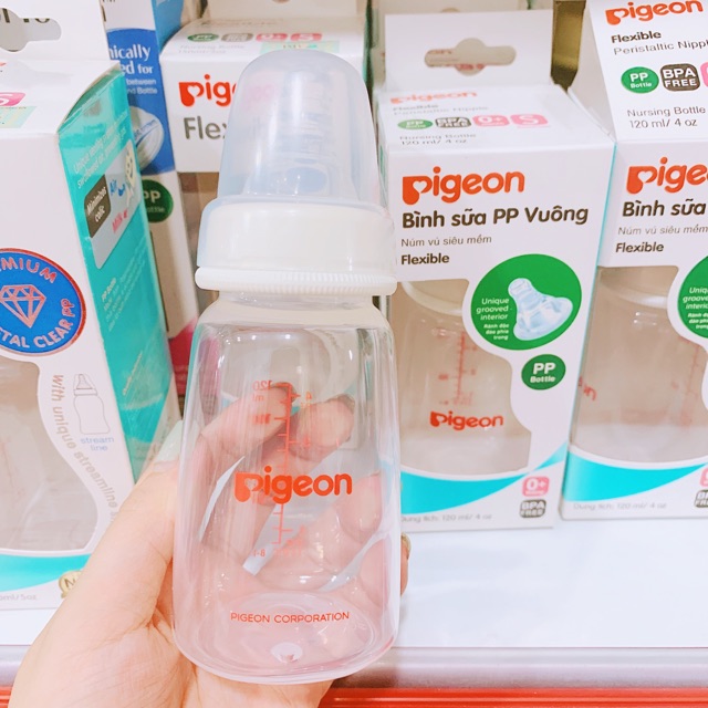 Bình Sữa PIGEOM VUÔNG Nhựa PP 160ml và 240ml