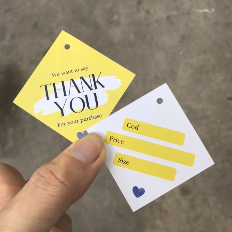 100 cái Tag Quần Áo, Mác Treo Quần Áo, Thẻ Treo Thời Trang Size 4,5x4,5cm Có Đục Lỗ , Chất Liệu C300 mẫu 2