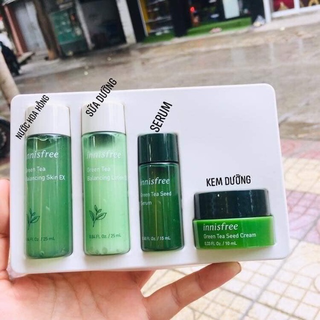 Set dưỡng trà xanh mini 𝗜𝗻𝗻𝗶𝘀𝗳𝗿𝗲𝗲