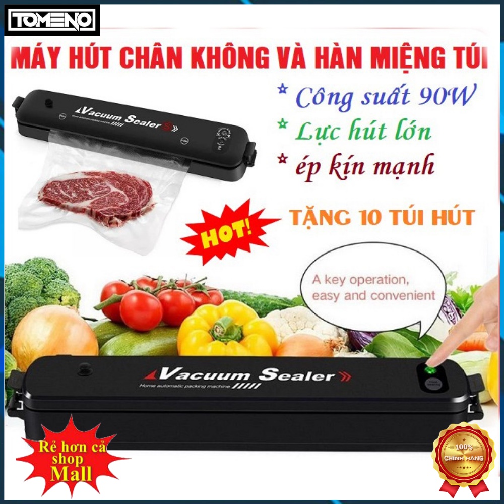 Máy Hút Chân Không Fresh Pack Pro - Vacuum Sealer - TẶNG KÈM 10 TÚI NHÁM , Chống Nước Vệ Sinh Dễ Dàng, Bảo Hành 12TH