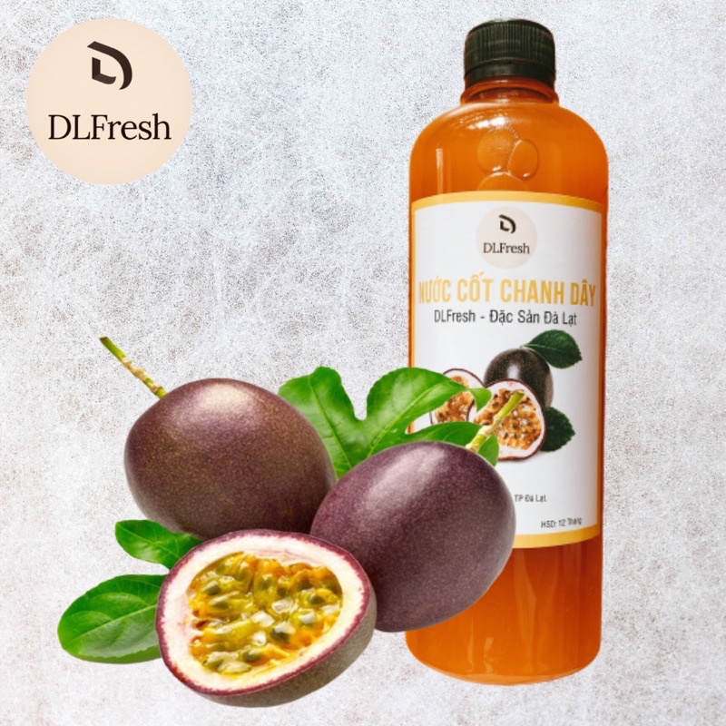 Nước cốt chanh dây không hạt DLFresh nước chanh dây tươi nguyên chất 500ml