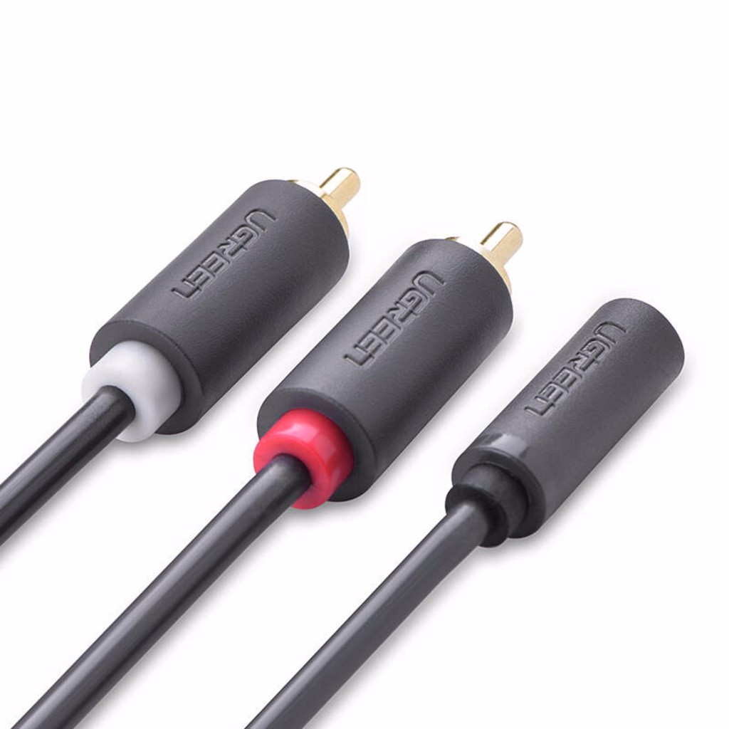 Dây cáp 3.5mm cái ra 2 đầu RCA đực UGREEN AV111