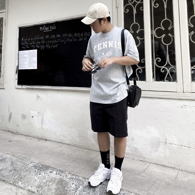 [Ảnh thật] Áo thun TENNIS cotton dáng rộng 136