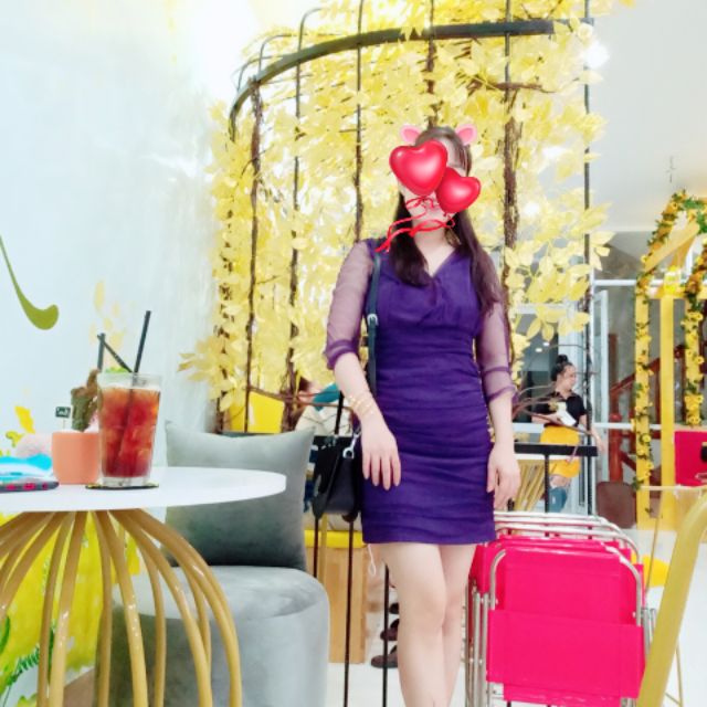 Đầm body tím size S