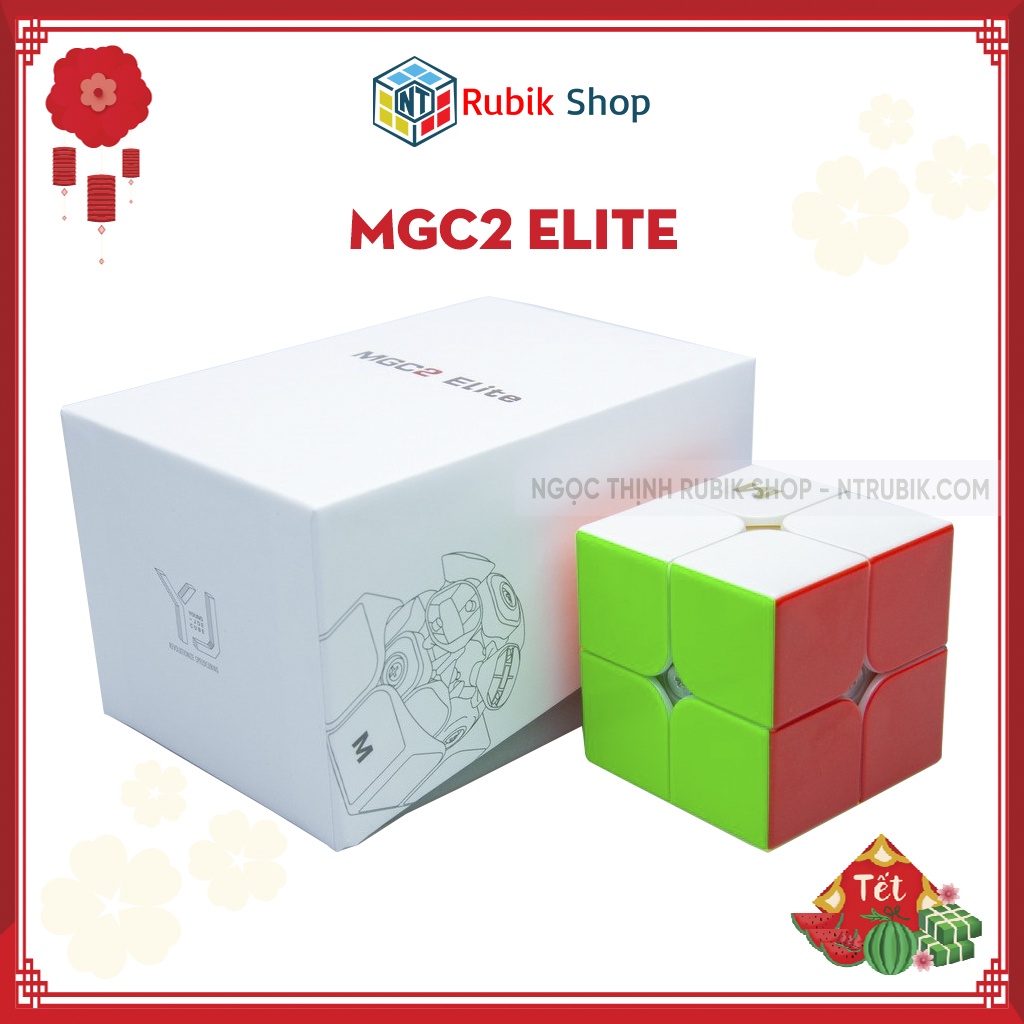 [Siêu phẩm] Rubik 2x2x2 YongJun MGC2 Elite Stickerless/ Đen