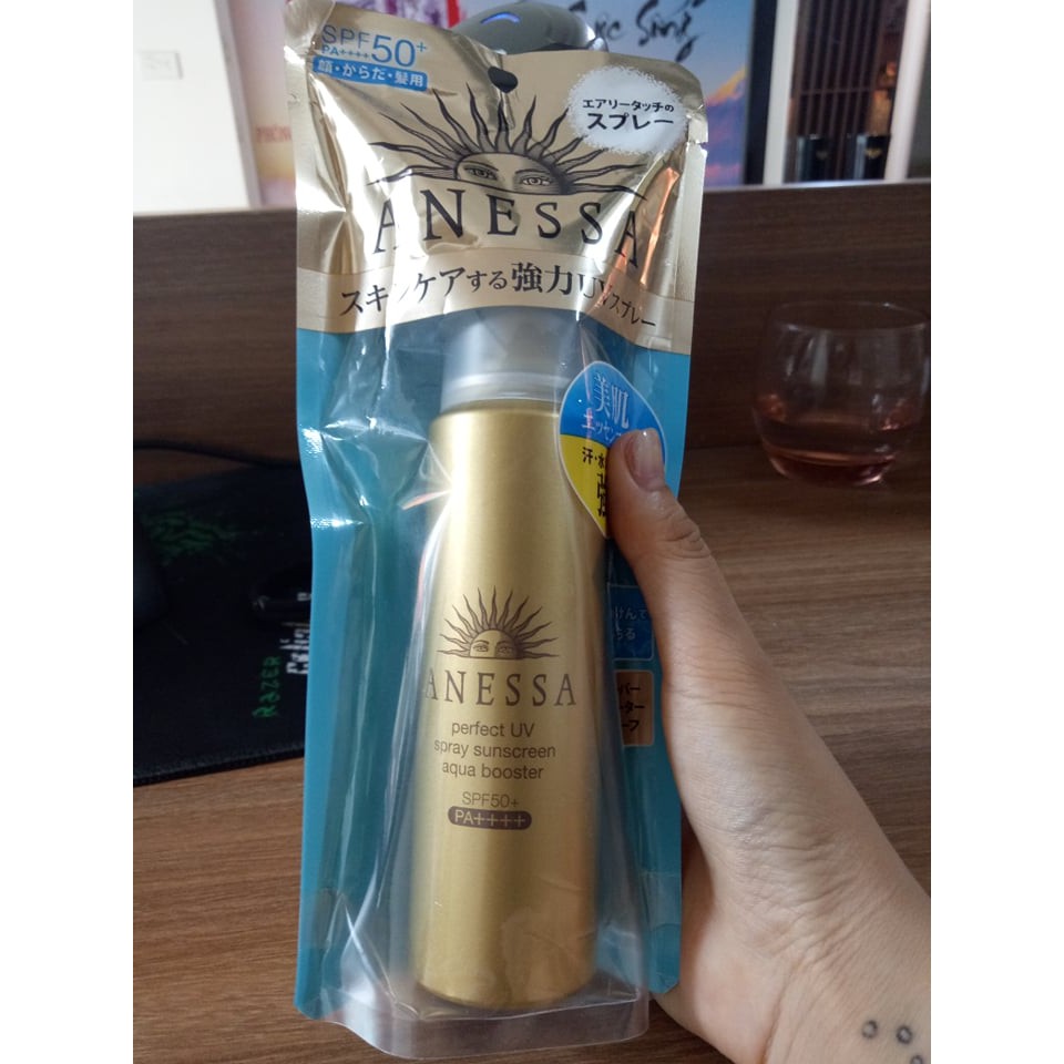 Xịt chống nắng Anessa Perfect UV Spray Sunscreen Aqua Booster 60g❤️FREESHIP❤️Tỉ lệ chống nắng cao, công nghệ xịt phun sư