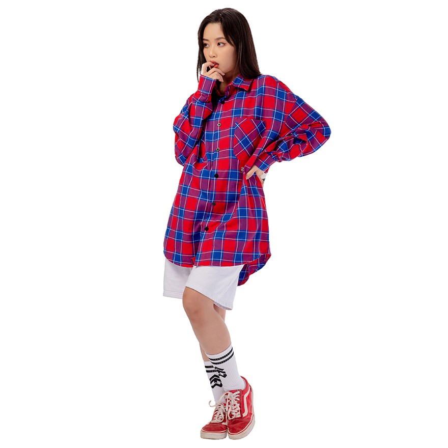 Áo Sơ Mi Flannel 5THEWAY stroke Big Logo Đỏ