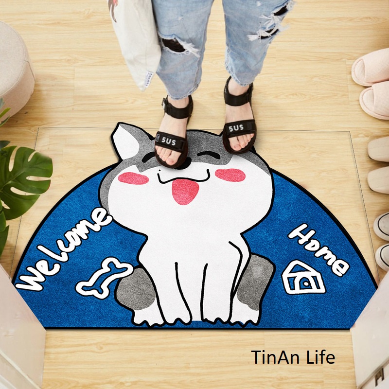 Thảm phòng tắm chống trượt thấm nước hình bán nguyệt