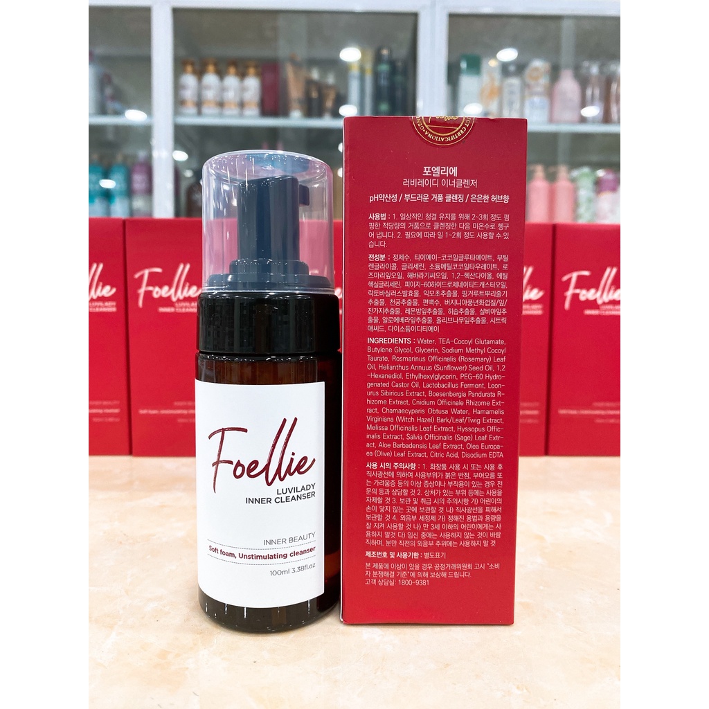 Dung Dịch Vệ Sinh Phụ Nữ Tạo Bọt Foellie Luvilady Inner Cleanser Hàn Quốc 100ml