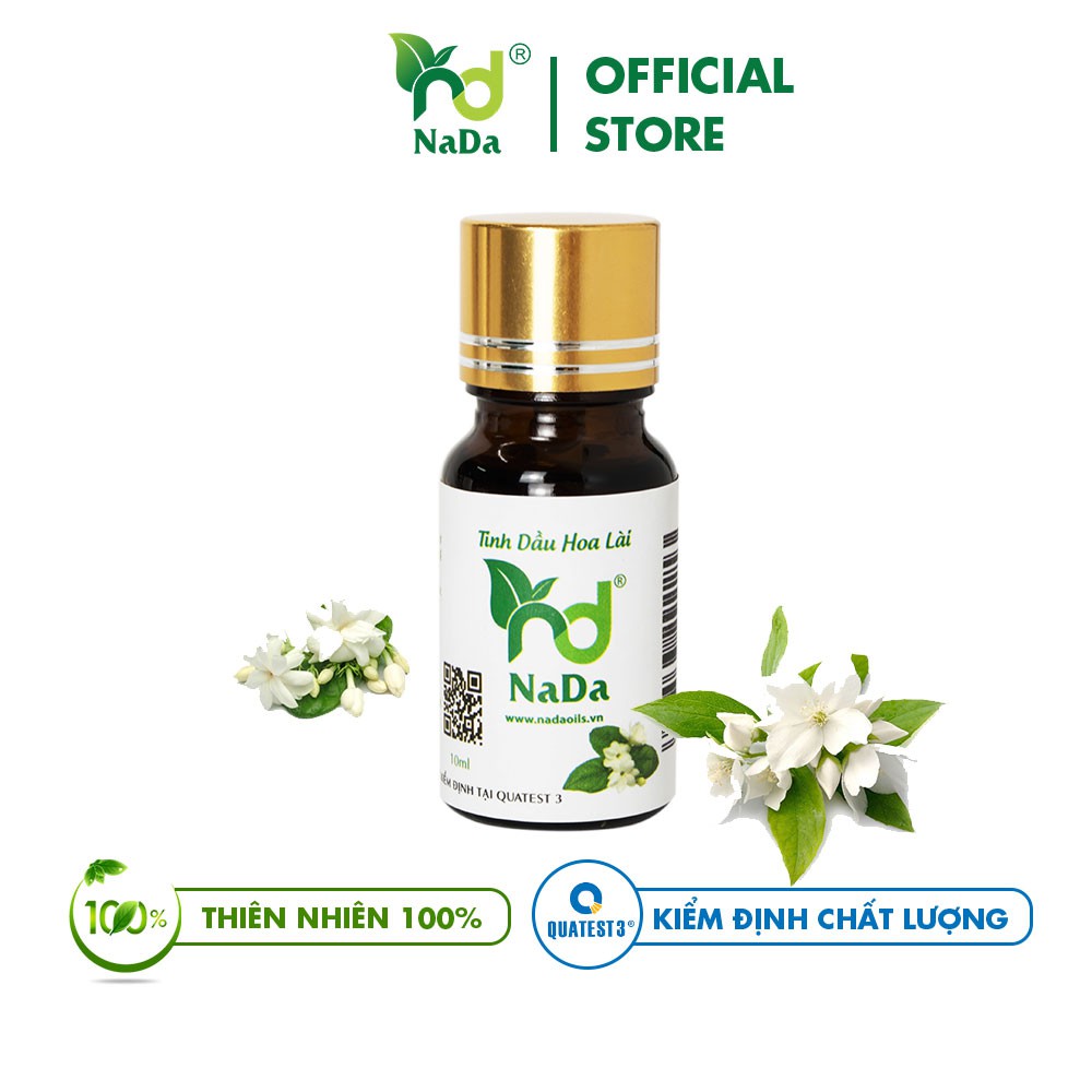 Tinh dầu Hoa Lài nguyên chất Nada | Kiểm định QT3 | Thơm nhẹ, giảm stress, kích thích phòng the, thư giãn