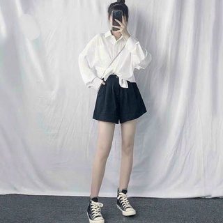 Quần Đùi Short Nữ Lưng Cạp Cao Xếp Li