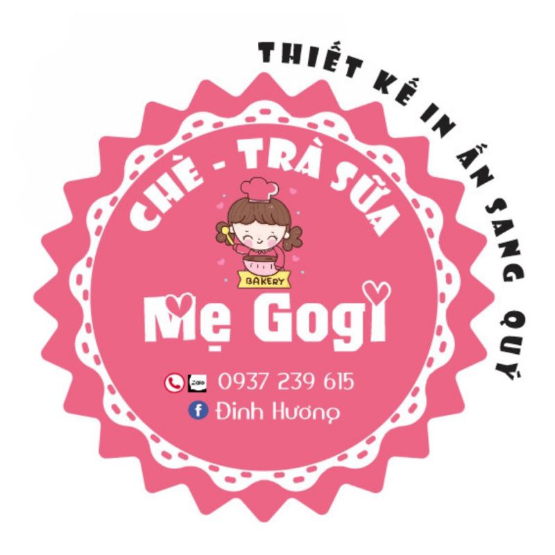 Tem dán decal ăn vặt in theo yêu cầu in từ 50 tem đủ kích thước.