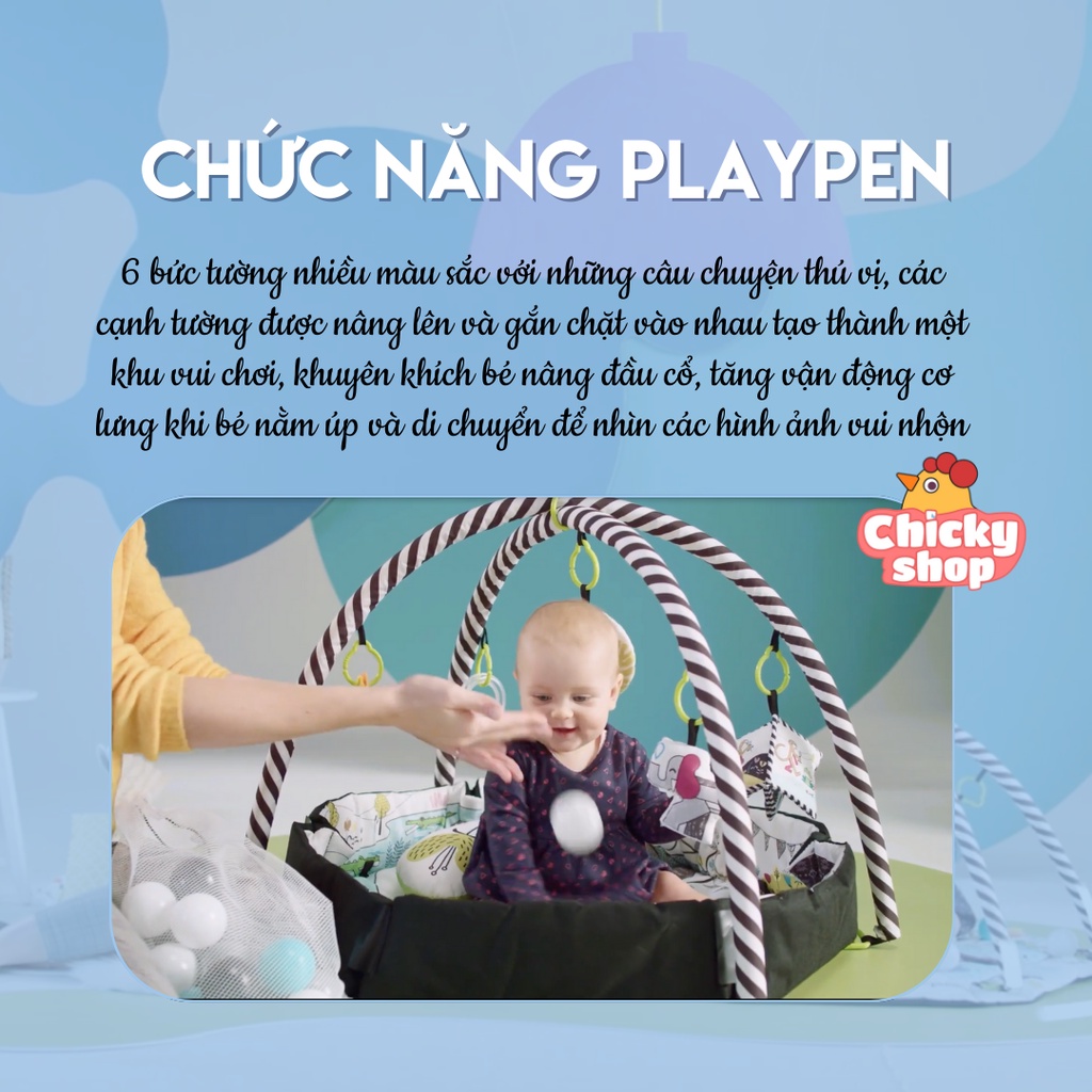 Thảm chơi cho bé từ 0 tháng tuổi trở lên, bằng vải, KINDERKRAFT - SMARTPLAY