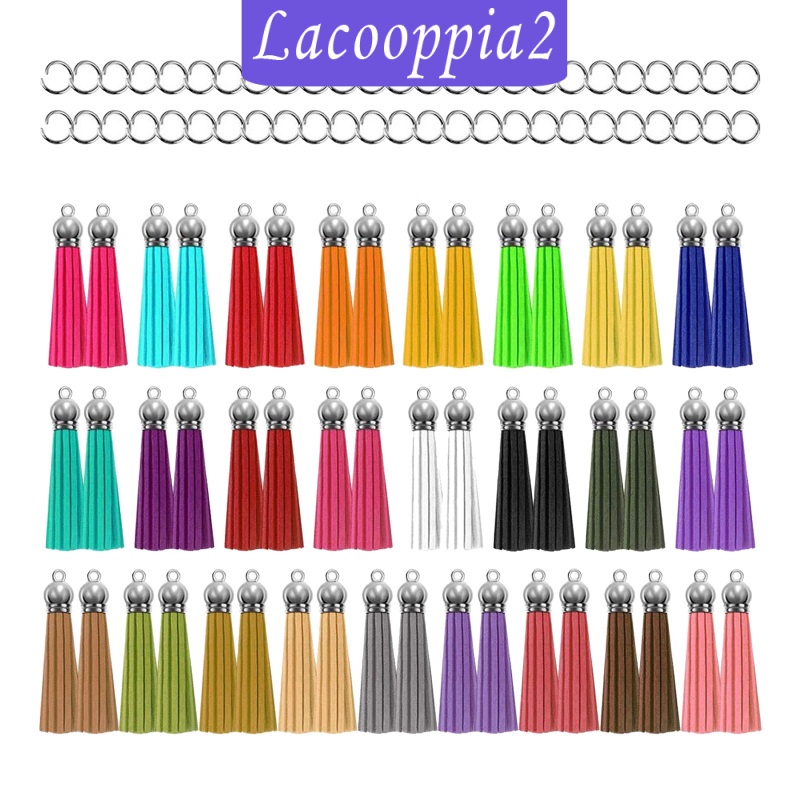 [LACOOPPIA2] 50pcs Tassel Leather Fringe Keychain Pendant DIY Jewelry Cellphone Straps