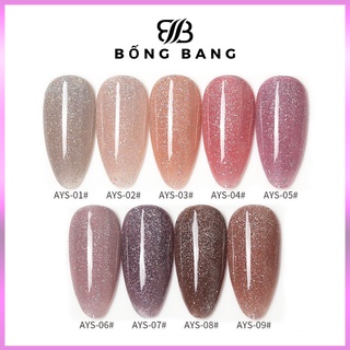 Sơn thạch sơn gel thạch sơn gel AS sơn móng tay  dùng máy hơ gel tone màu thạch nhũ hồng BỐNG BANG mã AYS 15ml